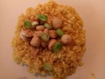 Risotto met safraan en st.-jacobsmosselen