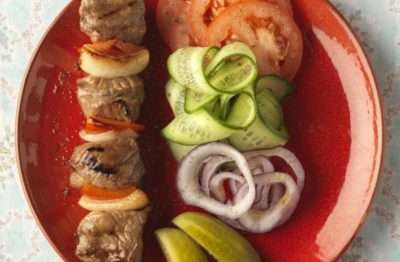 Russische lamsspies of te wel sjaslick