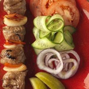Russische lamsspies of te wel sjaslick