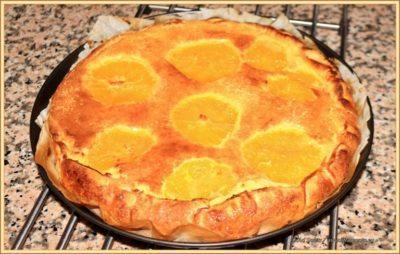 Bladerdeegtaart met mascarpone en sinaasappel
