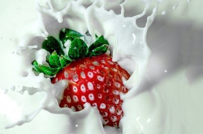 Sabayon met aardbeien