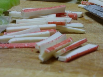 Frisse salade met surimi