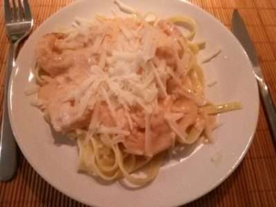 Tagliatelle met scampi’s en cocktailsaus