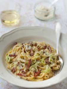 Tagliatelle met crème van prei