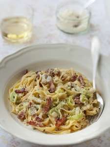 Tagliatelle met crème van prei