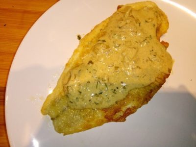 Tongfilet met een romige mosterdsaus