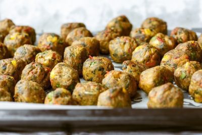 Vegetarische balletjes met rodekool
