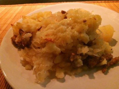 Zuurkoolschotel met shoarma